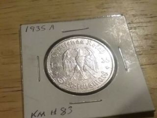 1935 - A,  German,  5 Mark Silver Coin,  Bonus Gift