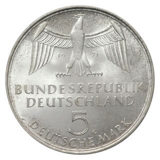 GERMANY DEUTSCHLAND 5 MARK SILVER KM 128 G 100th ANNIVERSARY EMPIRE 1971 PROOF 2