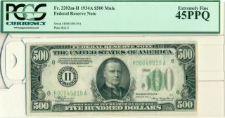 $500 1934a Federal Reserve Note St.  Louis Fr 2202m - H 45 Extremely Fine Ppq