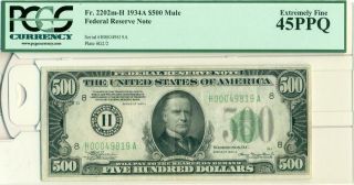 $500 1934A Federal Reserve Note St.  Louis Fr 2202m - H 45 Extremely Fine PPQ 3