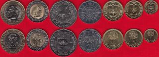 Portugal Set Of 7 Coins: 1 - 200 Escudos 2000 Unc