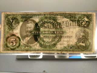 1891 $5 Silver Certificate VF - AU Two Signature - Five Dollar Silver Certificate 4
