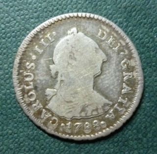 Chile Silver Coin 1 Real,  Km (?) Vf 1788 Da Carolus Iii (santiago)