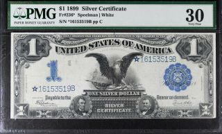 1899 $1 Black Eagle Silver Certificate Pmg 30 Star Note