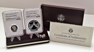 1988 Olympic $5 Gold And $1 Silver Proof Two Coin Set Ngc Pf69 / Pf69 Ucam