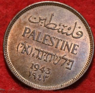 Uncirculated 1943 Palestine 1 Mil Foreign Coin