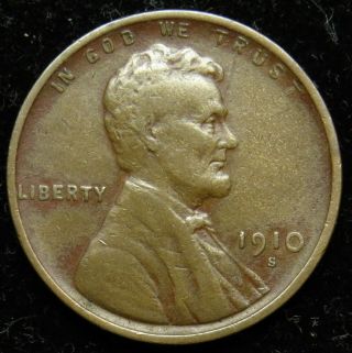 1910 S Lincoln Wheat Cent Penny Vf Very Fine (b03)