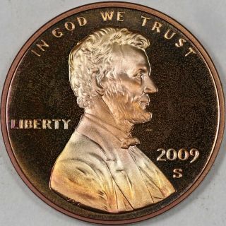 2009s Toned Proof Lincoln Cent.  Formative Years.  About Perfect Deep Cameo Red.