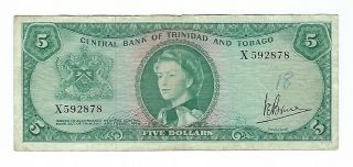 Trinidad And Tobago - Five (5) Dollars,  1964