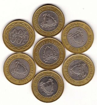Bahrain State Money 100 Fils 1992 Unique Bi - Metal Coin Unique Collectable Rare