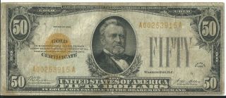 1928 $50.  00 Gold Certificate