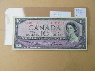 Banknote Canada 1954 10 Dollar Devil Face Value 75.  00 Y921