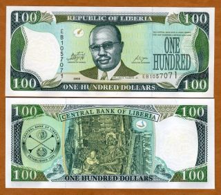 Liberia / Africa,  100 Dollars,  2009,  P - 30e,  Unc