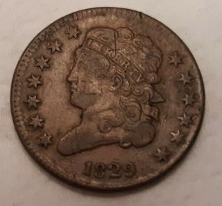 1829 Half Cent In (rotated Dies)
