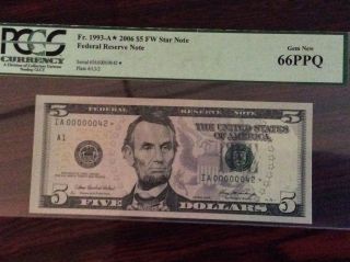 Federal Reserve 2006 Star $5 note low serial number :00000042: CRAZY LOW 6