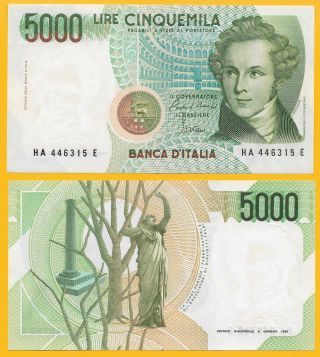 Italy 5000 Lire P - 111a 1985 Unc Banknote