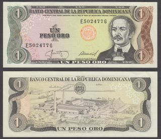 Dominican Republic 1 Peso Oro 1987 Unc Crisp Banknote Km 126a
