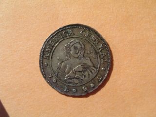 Costa Rica Republic Silver 1849 1 Reale Lady R A R E