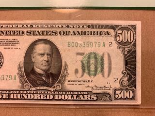 1934 A 500 Dollar Bill Federal Reserve Note York mule PCGS 35 Fr.  2202m - b 3