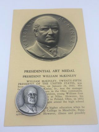 Medallic Art Co.  999 Silver Medal Coin W/cert President William Mckinley 1459