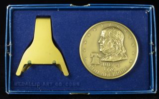 1976 Official Bicentennial Medal Benjamin Franklin Philadelphia 2 1/2 " Bronze