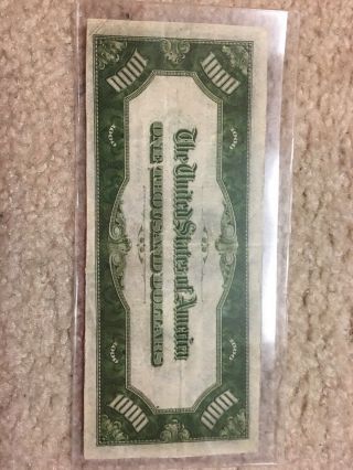 1000 ONE THOUSAND 1,  000.  00 DOLLAR BILL CURRENCY 1934 A chicago illinois 2