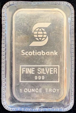 Engelhard Maple Scotia Bank Silver 1 oz Bar w/Bull Logo Minted 1000 3
