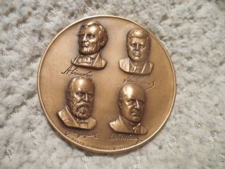 Assassinated Presidents Lincoln Garfield Mckinley Kennedy Medal 1965 Medallic