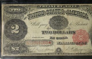 Ungraded 1891 $2 Legal Tender Note 3