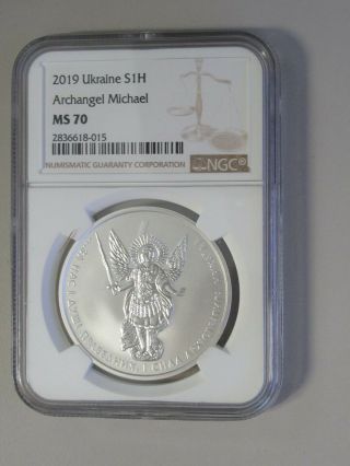 2019,  Ukraine Silver Archangel Michael Ngc Ms70