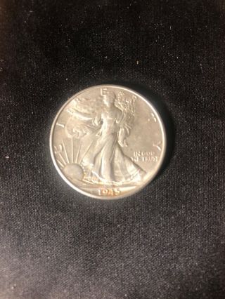 1945 - P Xf Au Silver Walking Liberty 50c Half Dollar Us Coin