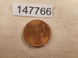 1955 Great Britain Farthing - Red/Orange - Collector Album Coin - 147766 2