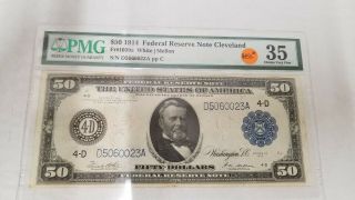 1914 $50 Dollar Federal Reserve Note,  Fr 1039a,  Pmg 35 Choice Very Fine