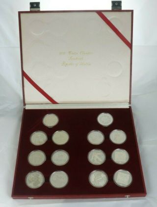 1976 Winter Olympics Innsbruck Austria 14 Coin Proof 100 Schilling Silver Set