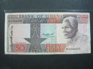 Ghana 50 Cedis 1979 P22 02 World Currency Paper Money Banknote