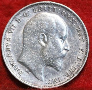 1902 Great Britain 3 Pence Silver Foreign Coin