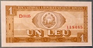 Romania 1 Leu Unc Note From 1966,  P 91
