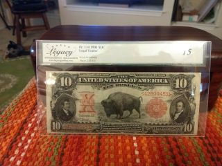 1901 Fr.  114 $10 Buffalo.  Legacy Grade 15 F