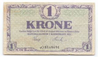 Denmark 1 Krone 1921,  P - 12