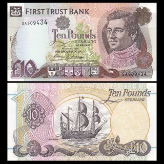 Northern Ireland 10 Pounds,  P - 136,  1998,  First Trust Bank,  Banknote Unc