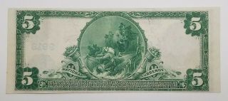 1910 Five Dollar $5.  00 Sonoma County California National Bank Note Petaluma UNC 4