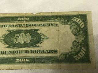 1934 Chicago $500 FIVE HUNDRED DOLLAR BILL Discontinued In 1969 8