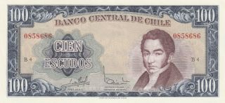 Chile Paper Money Nd 100 Escudos Unc.  (0858686) B4