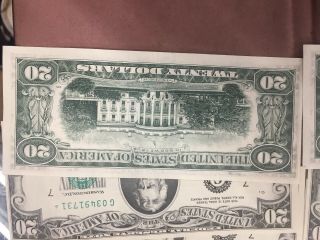 1977 $20 dollar bill Star notes 10 consecutive number uncirculated 4