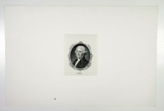 Abn Proof Vignette " Thomas Jefferson " 1860 - 80 Intaglio Cu Black Abnc Unc.