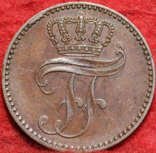 1855a German States Mecklenburg - Schwarin 3 Pfenninge Foreign Coin
