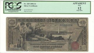 1896 $1.  00 - Silver Certificate,  Fr.  225,  Pcgs Apparent Fine