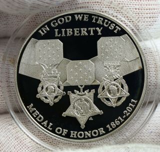 2011 - P Proof Medal Of Honor $1 Dollar Commemorative Box Silver Coin