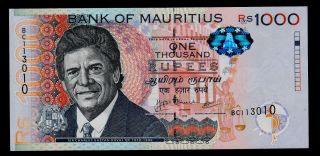 Mauritius 1000 Rupees 2010 Pick 63a Unc.