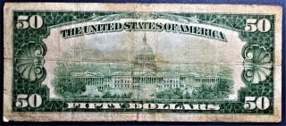 1928 $50 TEN DOLLAR BILL GOLD CERTIFICATE Fr 2404 A1174 2
